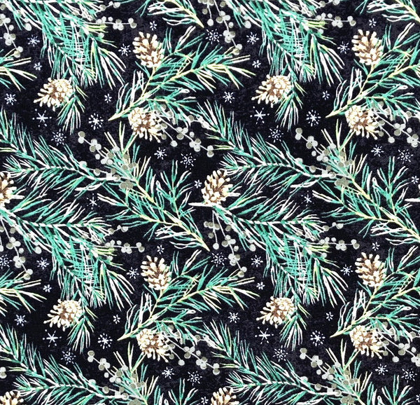 Pine Boughs Black | Christmastime | Quilting Cotton