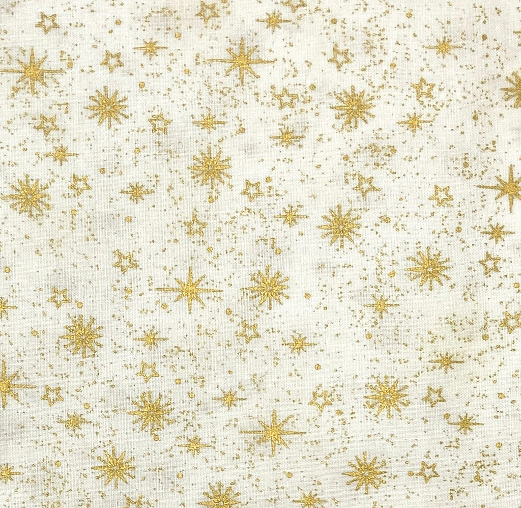 Small Snowflakes Metallic White, Stof-Star Sprinkle
