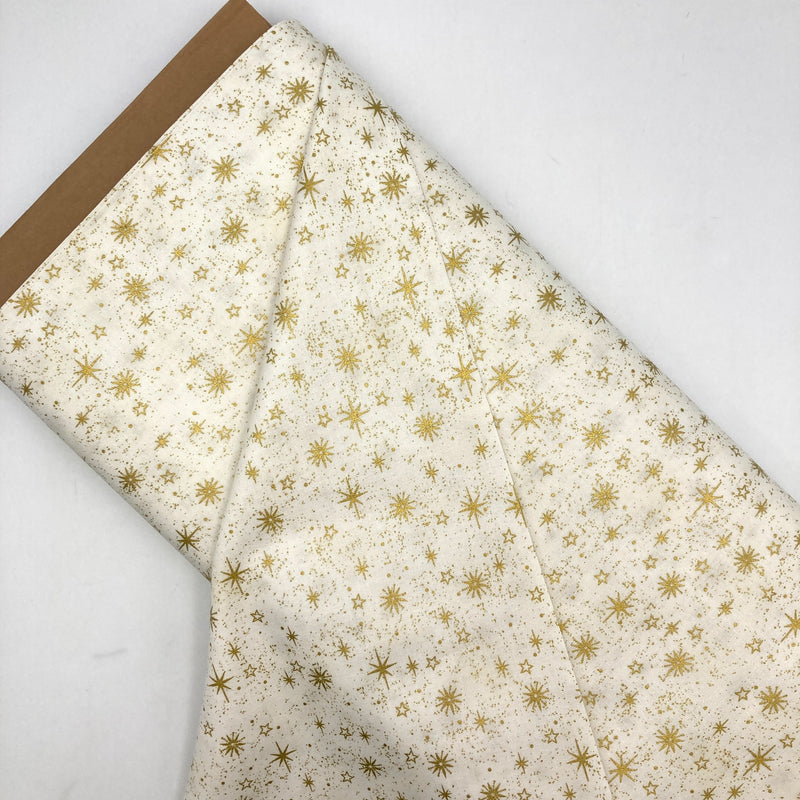 Small Snowflakes Metallic White | Stof-Star Sprinkle | Quilting Cotton