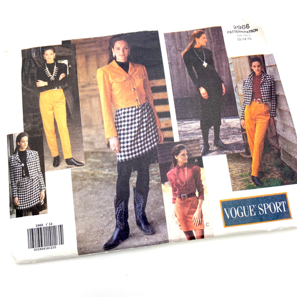 Vogue 2966 | Adult Jacket, Dress, Top Skirt, Shorts & Pants | Sizes 12-16