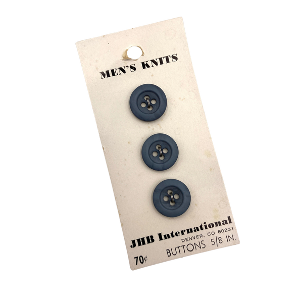 5/8" Slate | Vintage Plastic Buttons | Set of 3