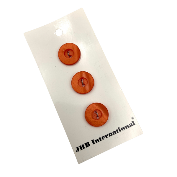 5/8" Tangerine | Plastic Buttons | Set of 3