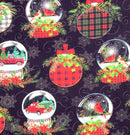 Snow Globes Black | Joy of the Season | Quilting Cotton