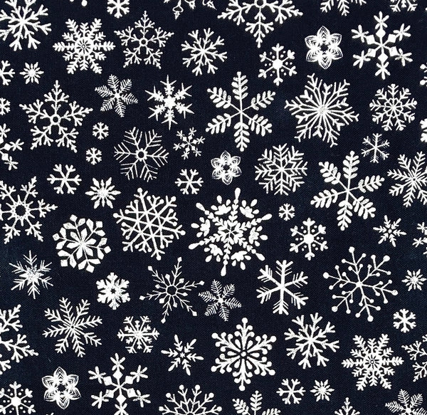 Chalkboard Snowflakes Black | Timeless Treasures Gail | Quilting Cotton