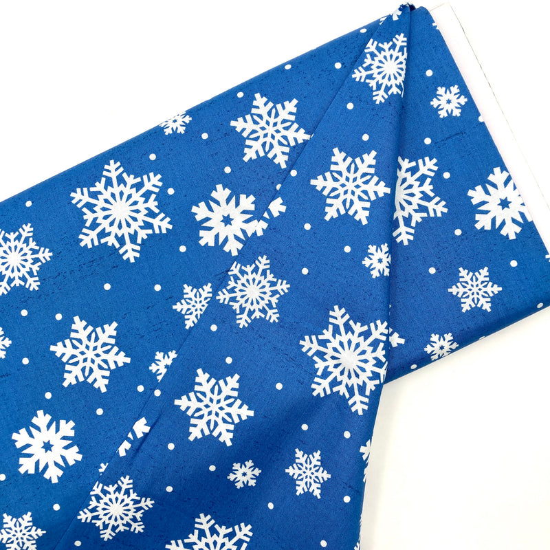 January Snowflakes Bright Blue | Monthly Placemats | Quilting Cotton