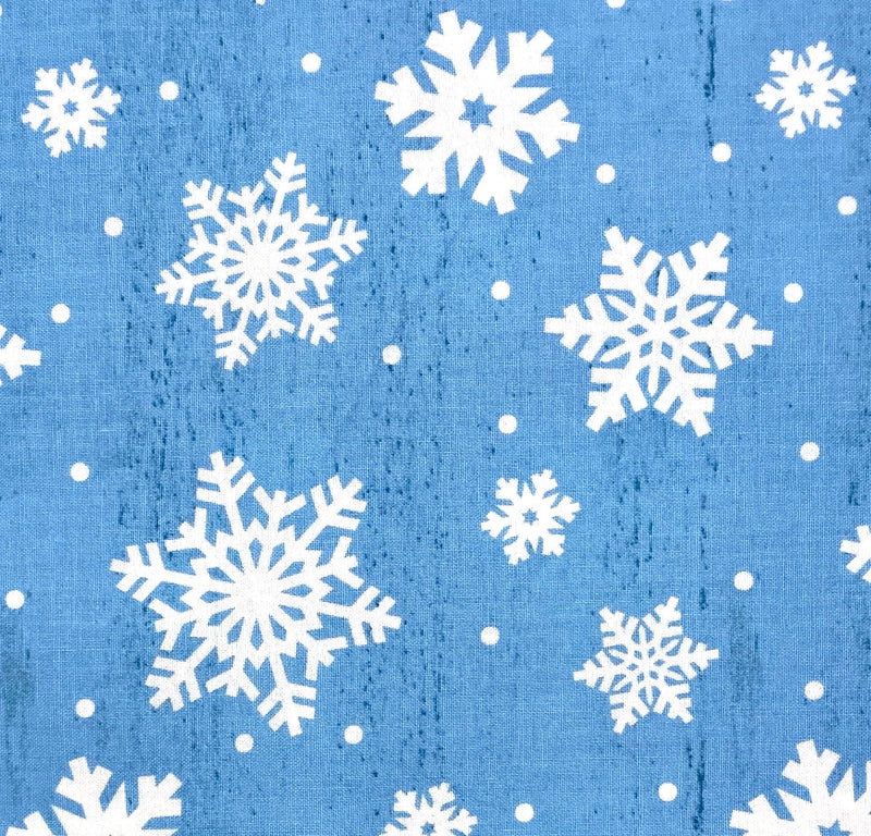 January Snowflakes Sky Blue | Monthly Placemats | Quilting Cotton