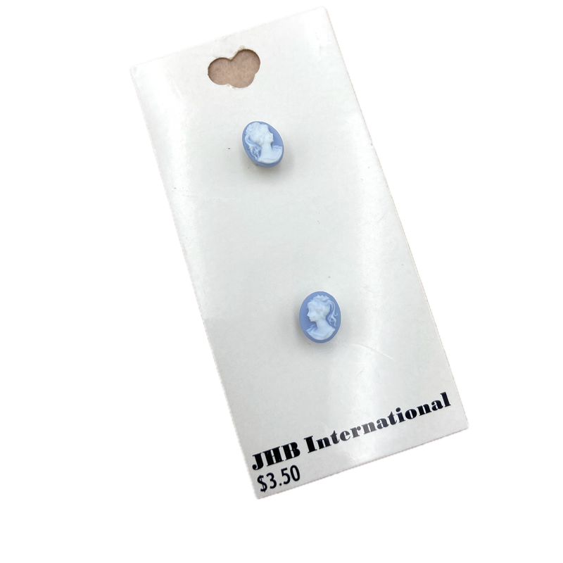 3/8" Blue Cameo | Plastic Buttons