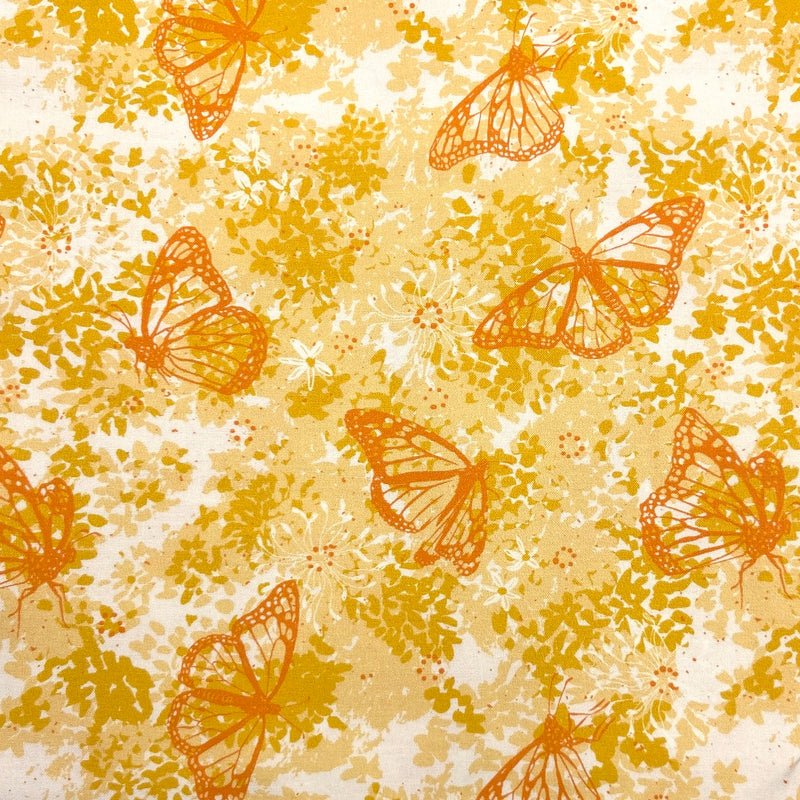 Monarchs and Milkweed Yellow | Sundance | Quilting Cotton