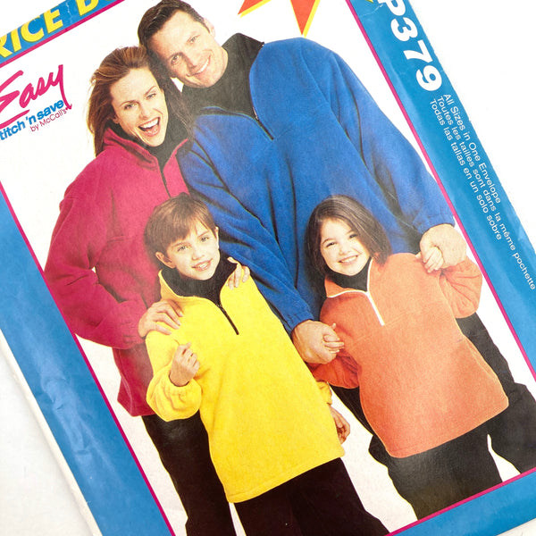 McCall's Easy Stitch 'N Save P379 | Adults' and Kids' Unisex Tops | All Sizes from Kids' XS-Adults' XL