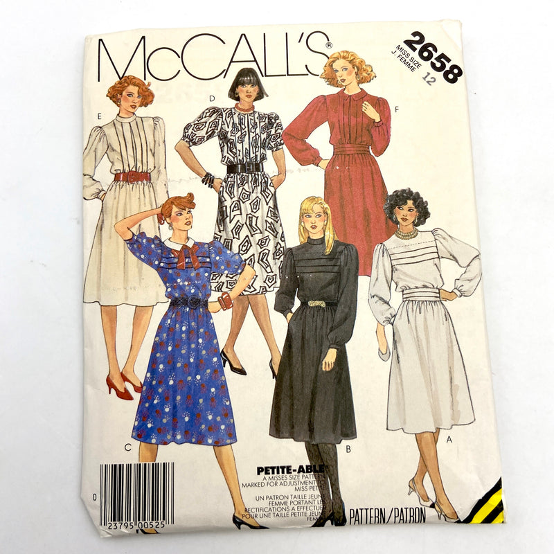 McCall's 2658 | Adult Dress, Cummerbund and Bow Tie | Size 12