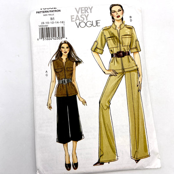 Vogue V8502 | Adult Jacket and Pants  | Size 8-16