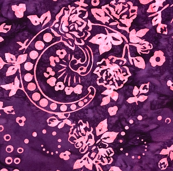 Purple and Pink Henna Roses | Banyan Batiks Rose Parade | Quilting Cotton