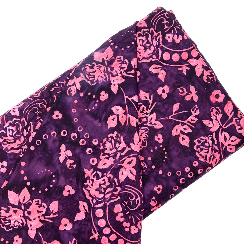 Purple and Pink Henna Roses | Banyan Batiks Rose Parade | Quilting Cotton