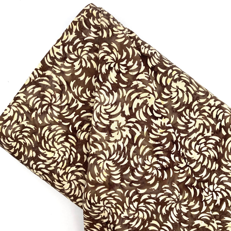 Cream Rice Grains on Brown | Banyan Batiks Classics | Quilting Cotton