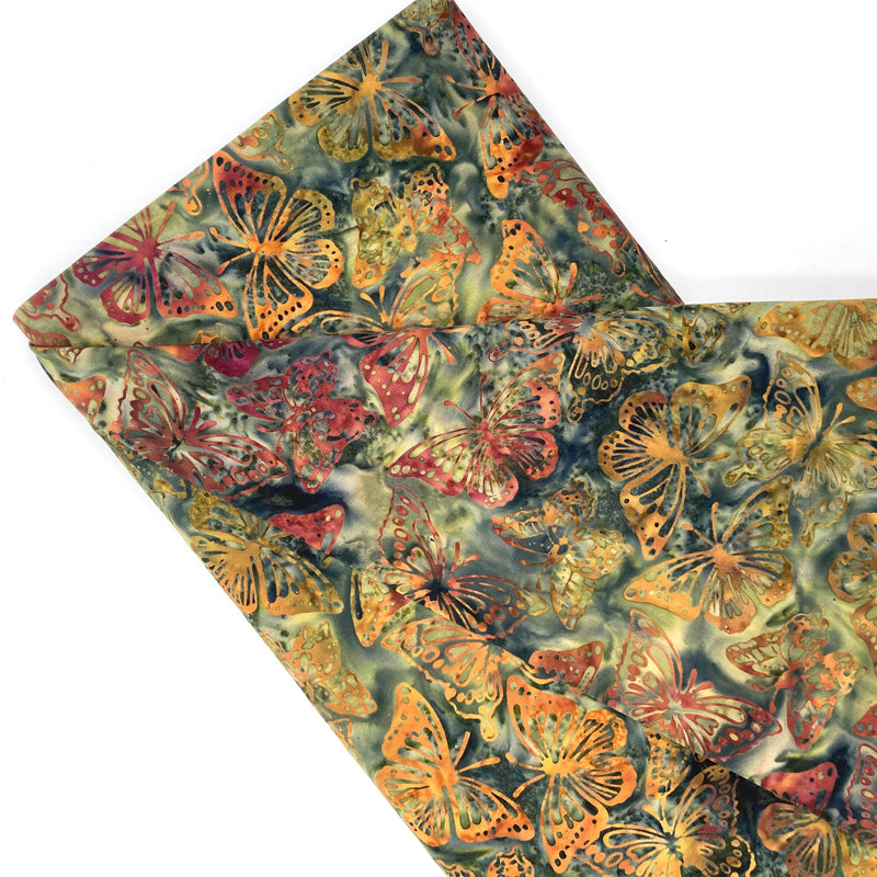 Wild Butterfly Pine | Island Batik Autumn Wings | Quilting Cotton
