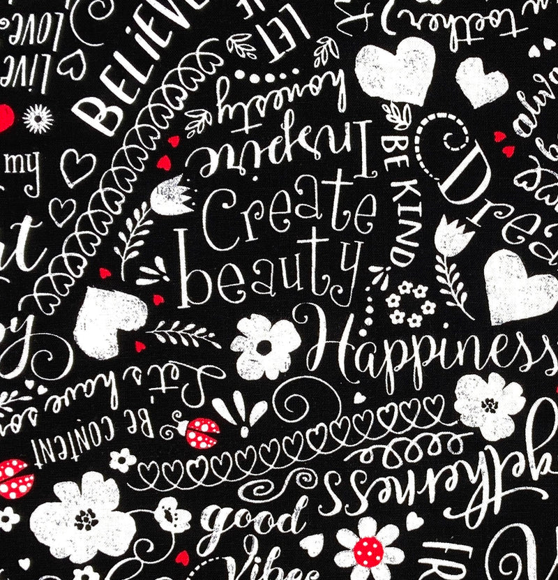 Chalkboard Love Notes | Timeless Treasures Gail | Quilting Cotton