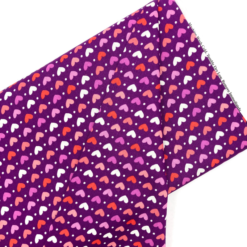 Hearts Purple | Sincerely Yours | Quilting Cotton