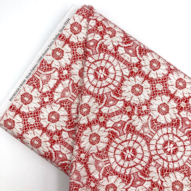 Lace Red | Leather Lace and Amazing Grace | Quilting Cotton