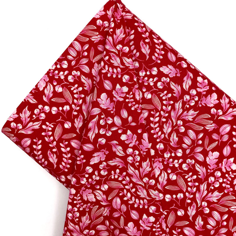 Leafy World Red | Wild Blossoms | Quilting Cotton