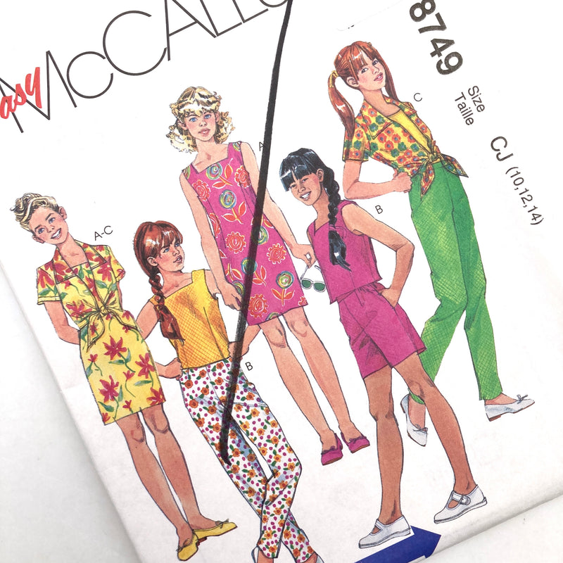 McCall's 8749 | Kids' Dress, Tops, Pants and Shorts | Sizes 10-12-14