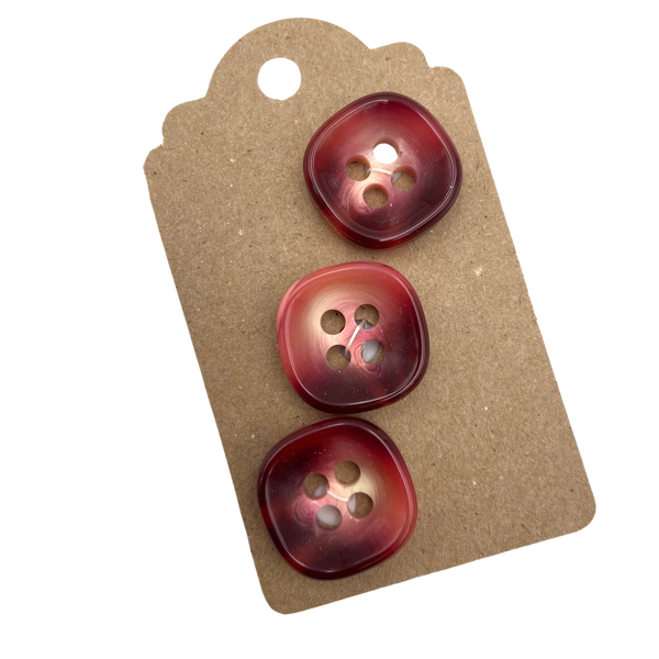3/4" Cherry Sundae | Plastic Buttons | Set of 3