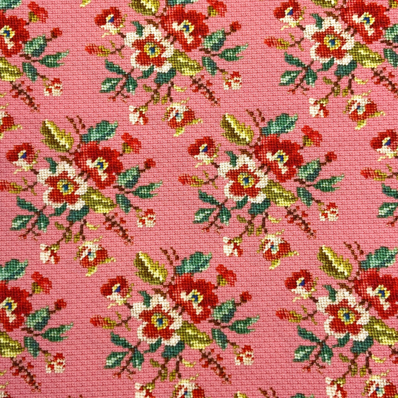 Needlepoint Floral Pink | Leather Lace and Amazing Grace | Quilting Cotton