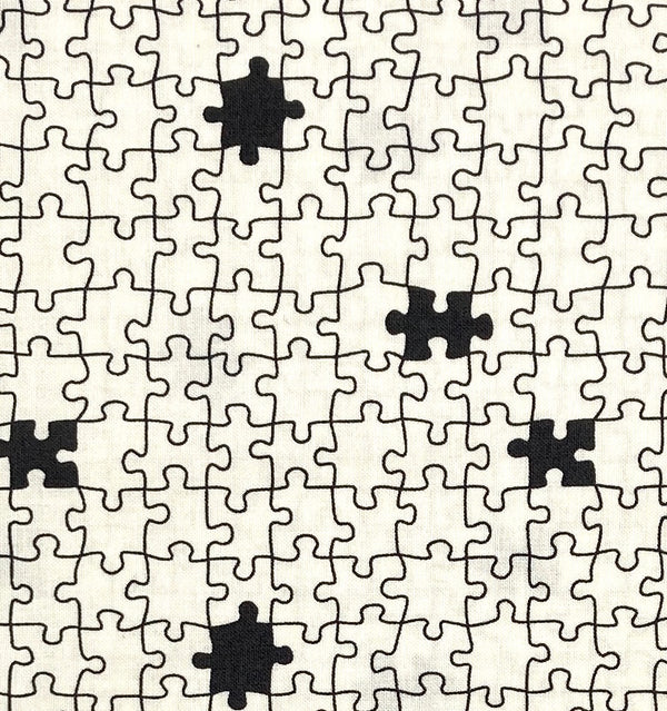 Puzzle Pieces Ivory | ABC XYZ | Quilting Cotton
