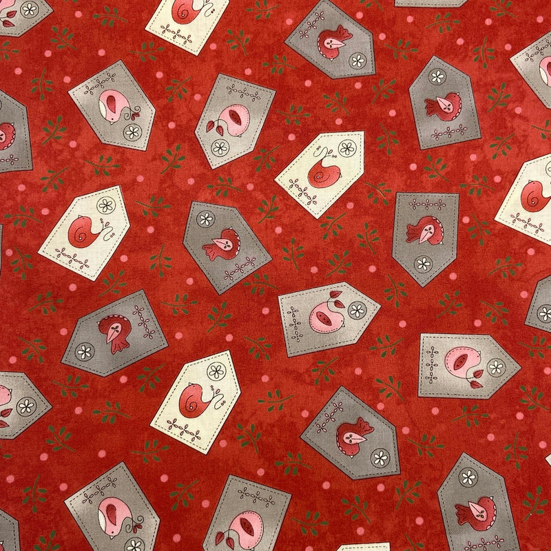 Bird House Red | Birds of a Feather | Quilting Cotton