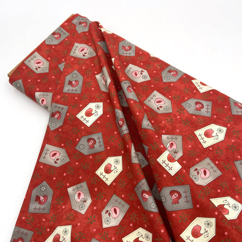 Bird House Red | Birds of a Feather | Quilting Cotton