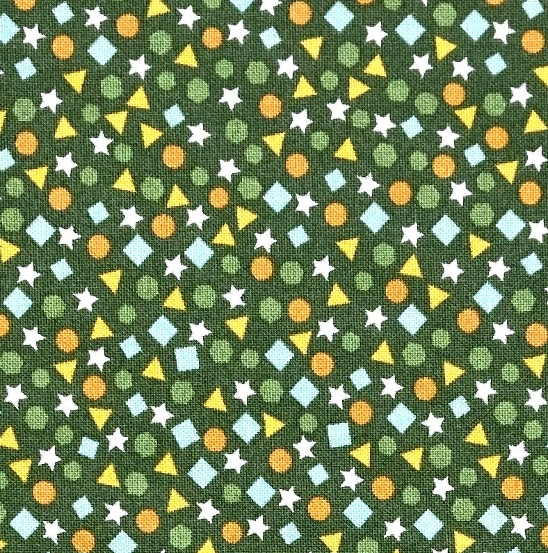 Small Shapes Dark Green | ABC XYZ | Quilting Cotton