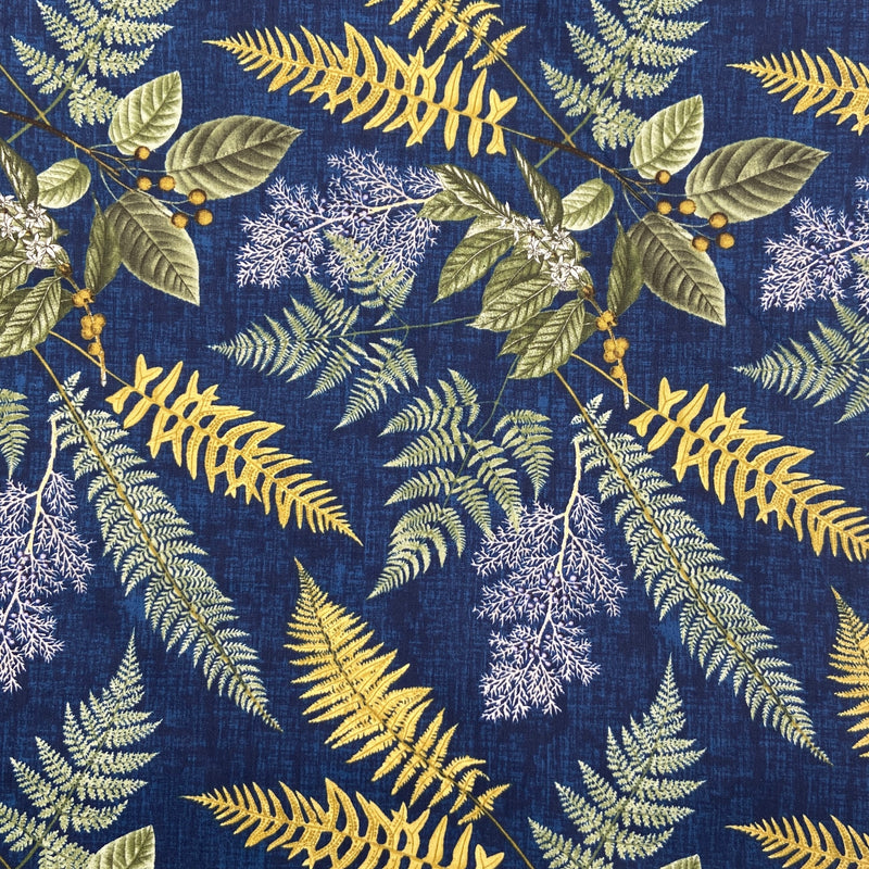 Large Botanical Navy | Nature Trail | Quilting Cotton