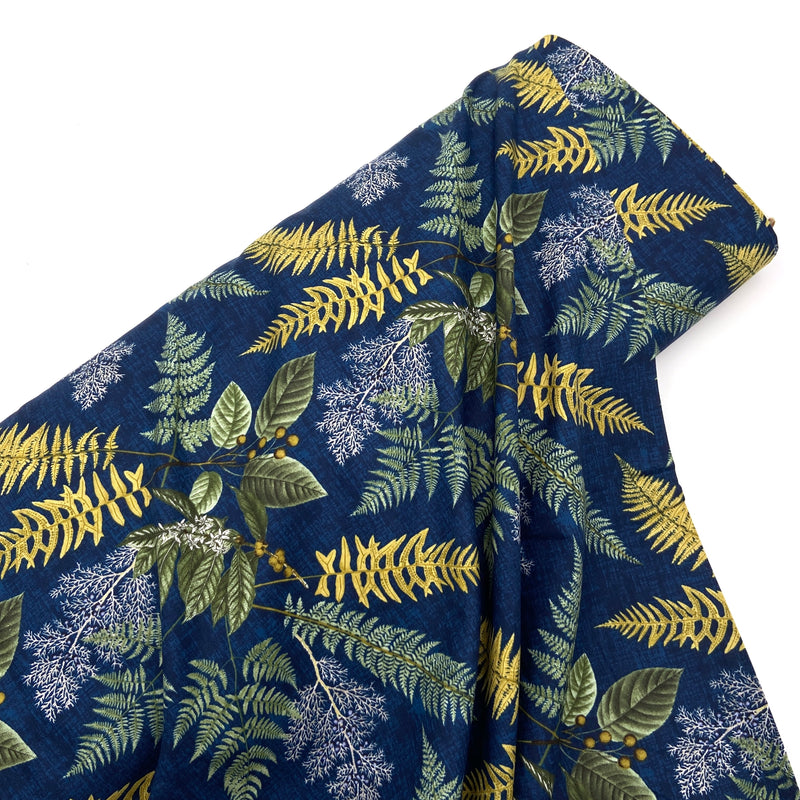 Large Botanical Navy | Nature Trail | Quilting Cotton