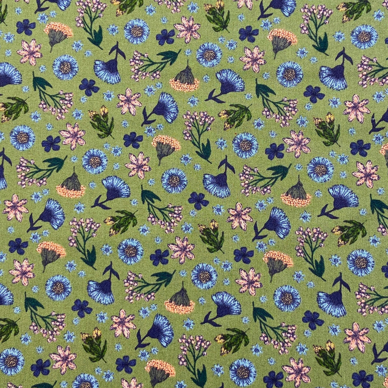 Floral Toss Green | Bee Kind | Quilting Cotton