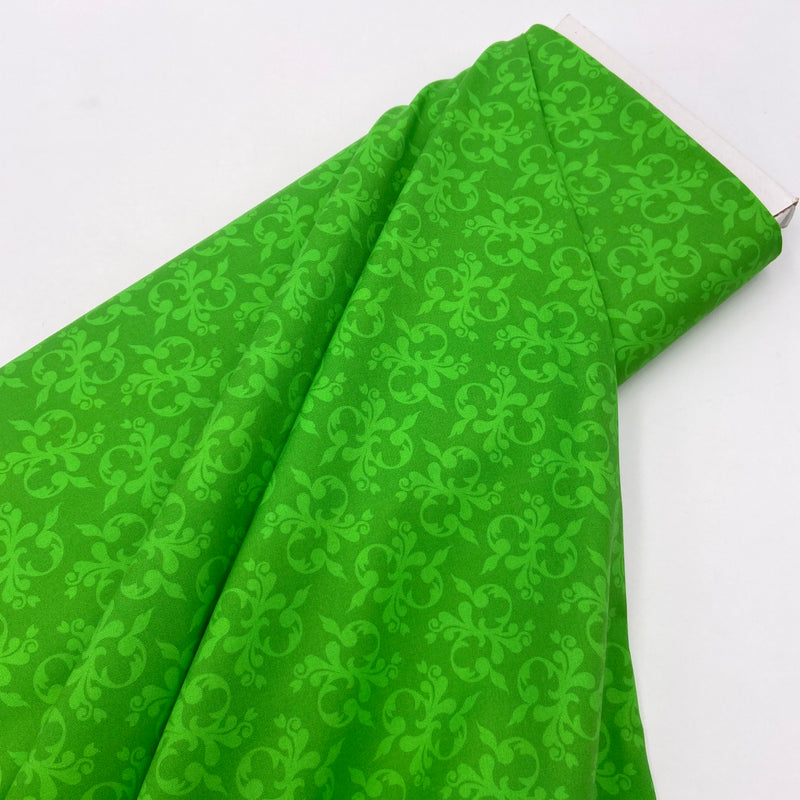 Scroll Green | Steampunk Stitchery | Quilting Cotton
