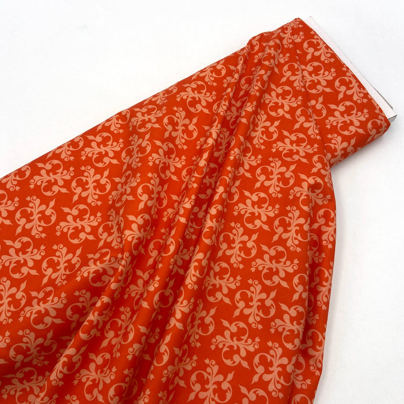 Scroll Orange | Steampunk Stitchery | Quilting Cotton