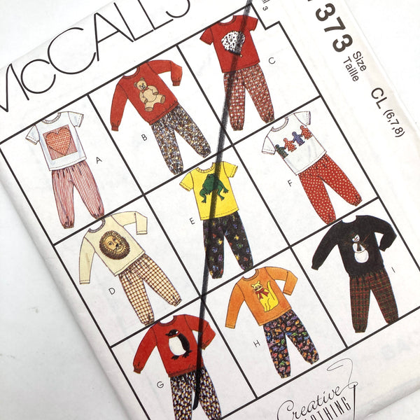McCall's 7373 | Kids' Sweatshirt, T-Shirt and Pull-On Pants | Sizes 6-7-8