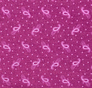 Light magenta pink paisley and square polka dots on a dark magenta red purple background.