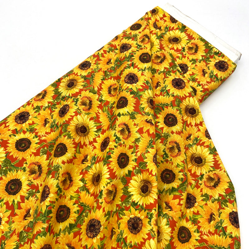 Sunflower Toss Orange | Fall Splendor | Quilting Cotton