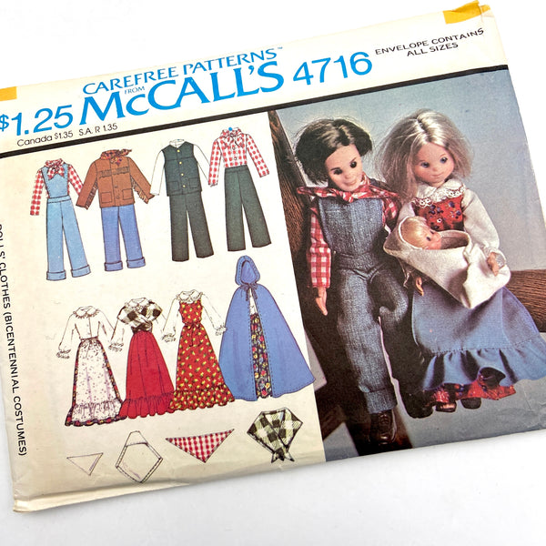 McCall's 4716 | Doll's Clothes Bicentennial Costumes | For 12 inch Fashion Dolls