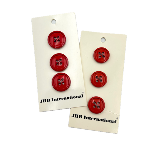 5/8" or 3/4" Lipstick Red | Plastic Buttons | Choose Your Size