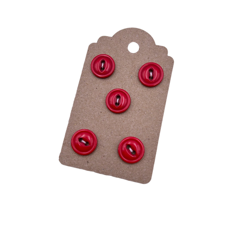 1/2" Raspberry Rouge | Plastic Buttons | Set of 5