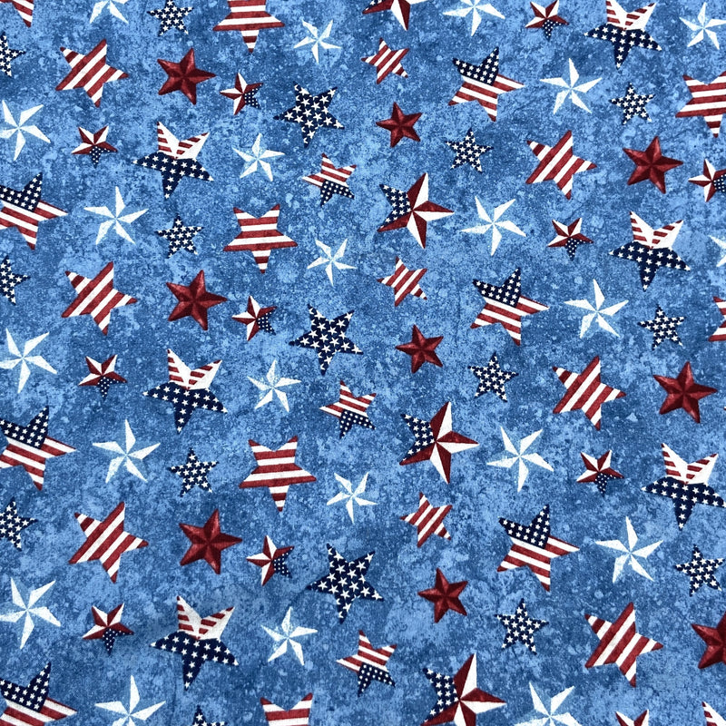 Scattered Stars Light Blue | Stars and Stripes | Quilting Cotton