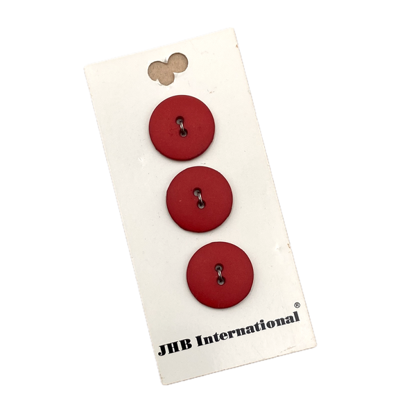 3/4" Matte Red | Plastic Buttons | Set of 2