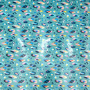 Kindness Always Teal Leopard | PUL Fabric | Polyurethane Laminate | Laminated on the FRONT