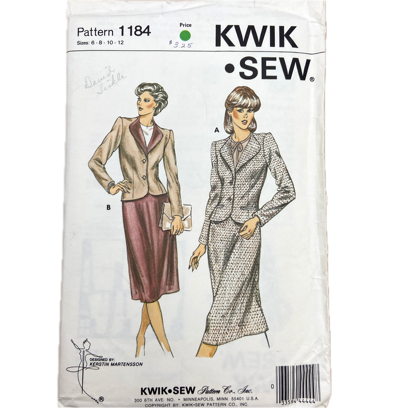 Kwik Sew 1184 | Misses' Suit | Size 6-12