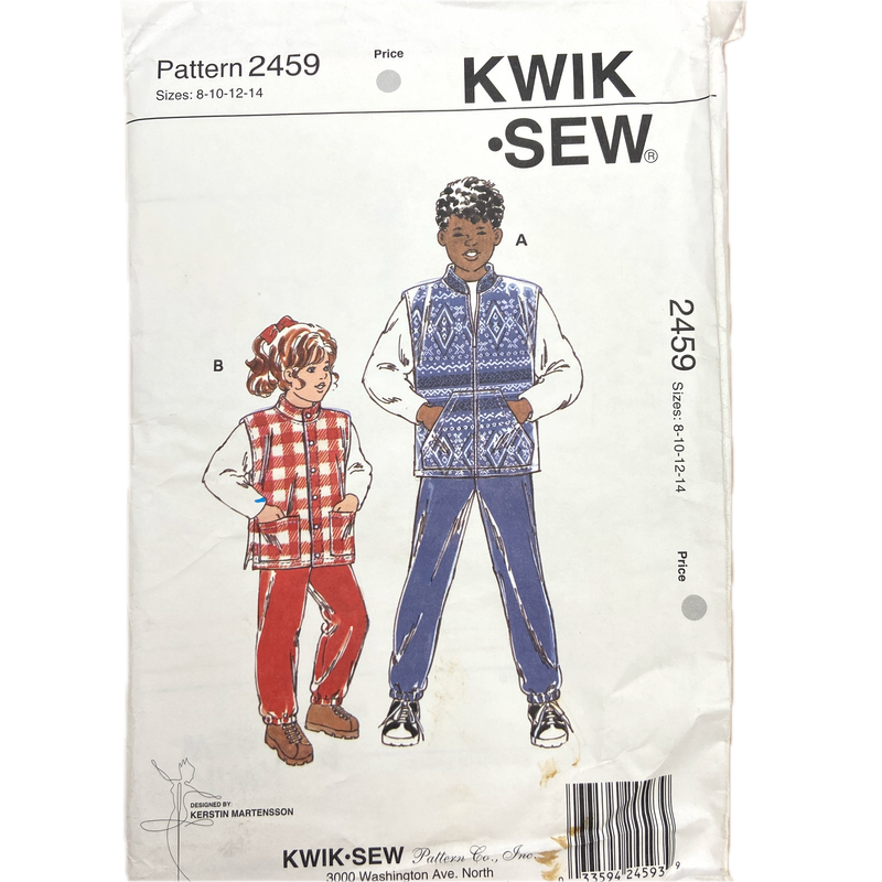 Kwik Sew 2459  | Kids Pants and Vest | Size 8-14