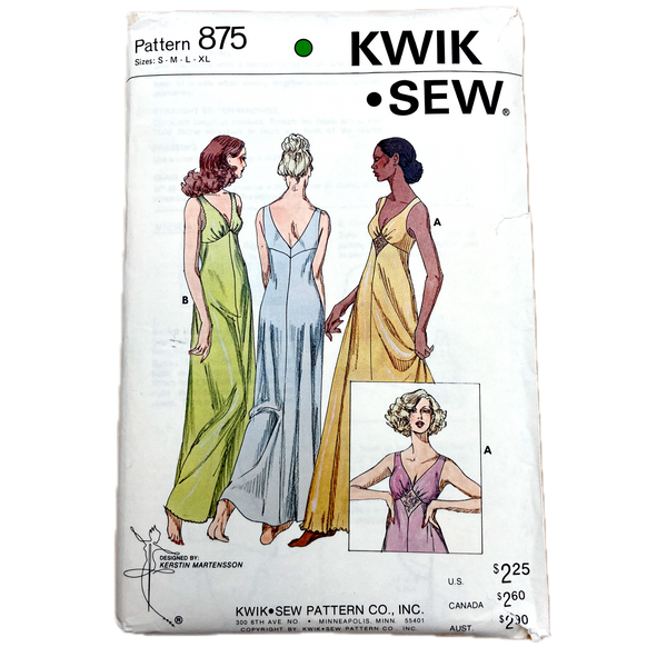 Kwik Sew 875 | Nightgown in Two Styles | Size S-XL