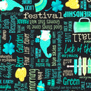 Lucky Words Black | Kanvas Lucky Gnomes | Quilting Cotton