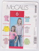 McCall's M4866 | Children's and Girls' Tops | Kids Size 7-12
