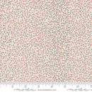 Fabric pattern with small red and gray shapes on a white background, featuring Moda label.